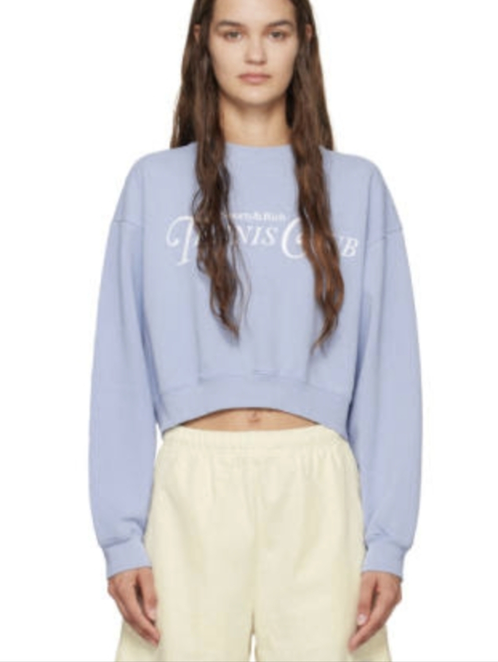 Sporty & Rich Women's Tennis Club Crewneck Sweater - Light Blue